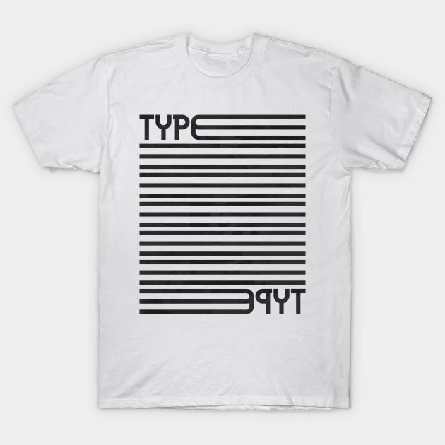 Type Stripes (Black) T-Shirt by John Uttley